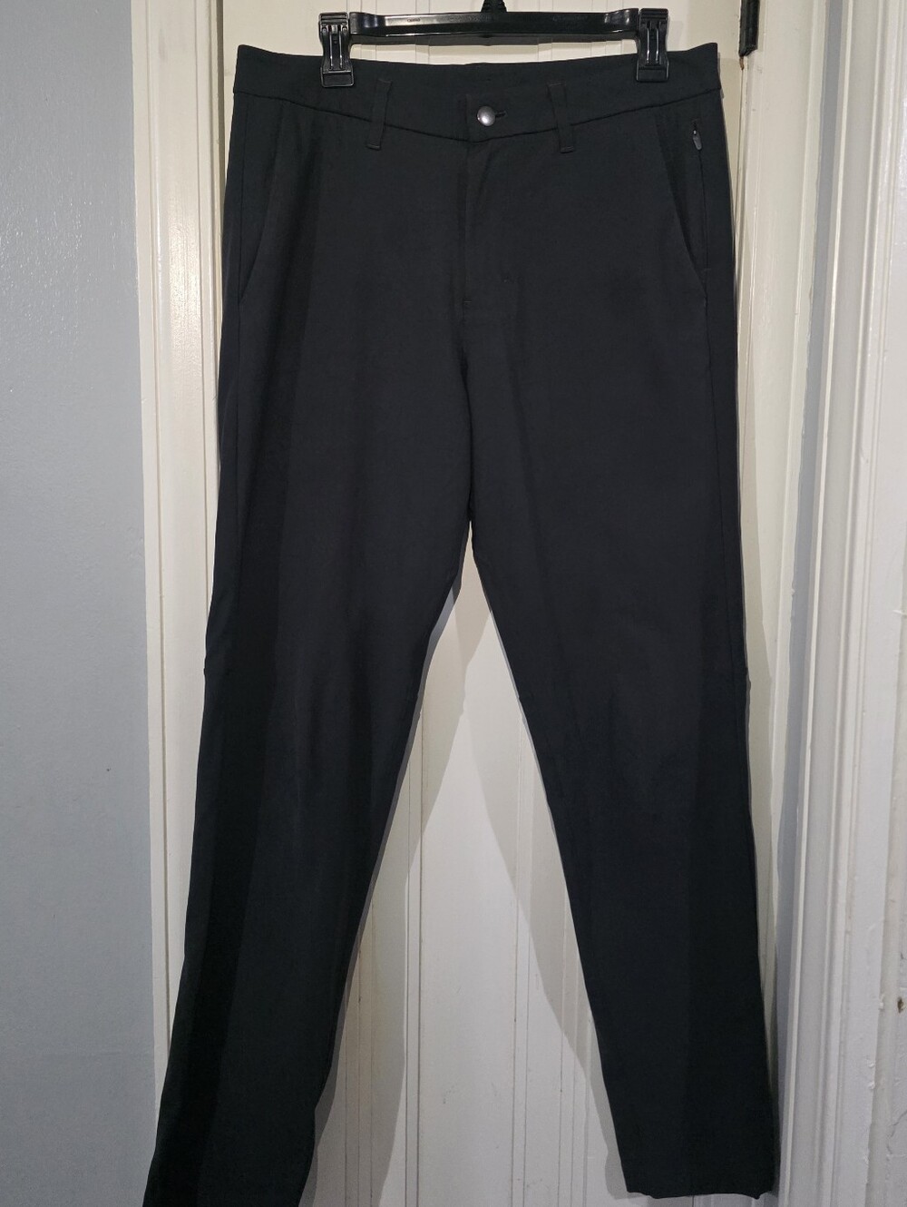 Lululemon Commission Chino Pants 100% Poly ABC Stretch Black Gray - 31 NWOT